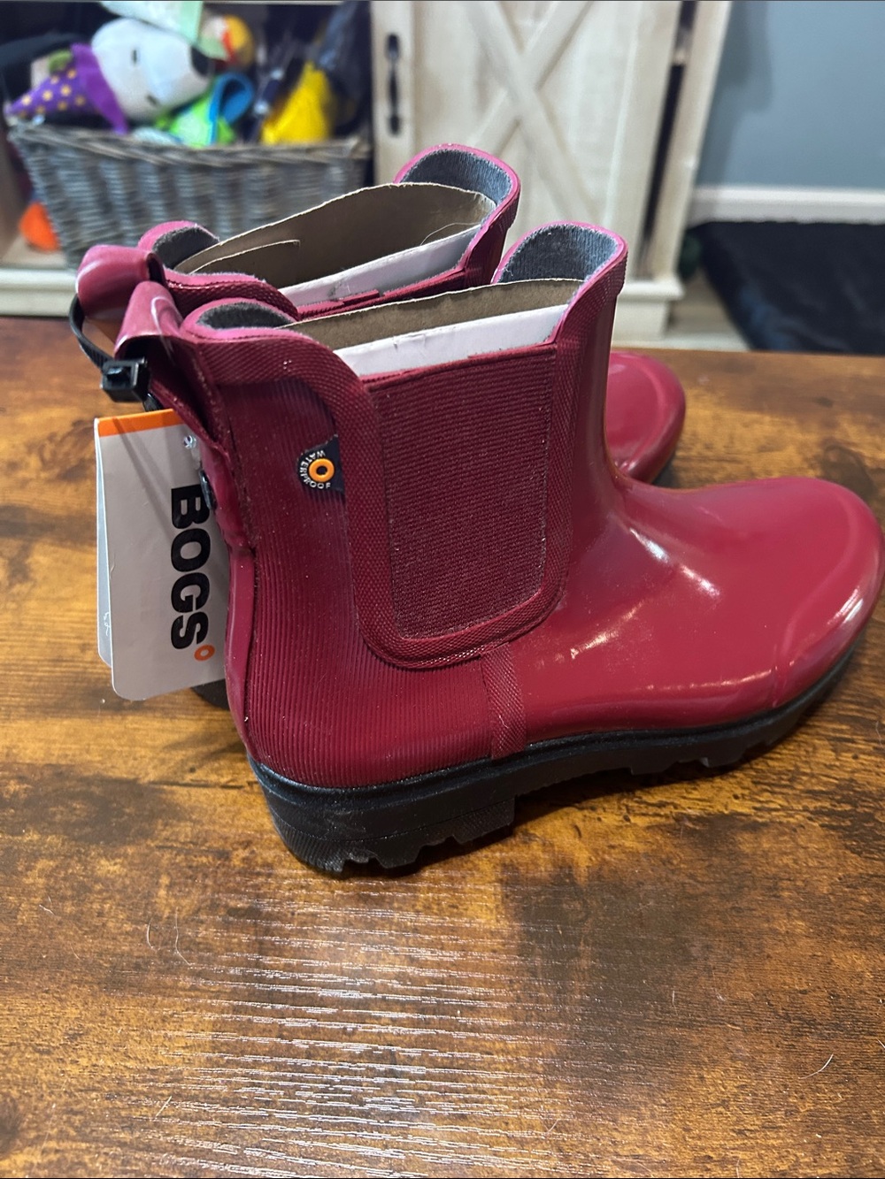 Bogs Women's Chelsea Ankle Rain Boots - Berry Red